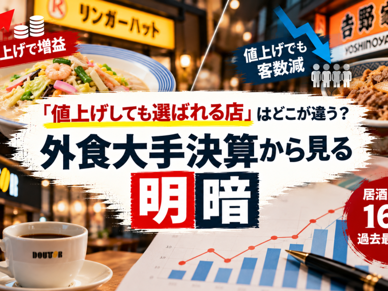 値上げ外食の明暗決算分析